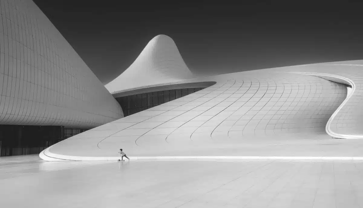 Black and white architectural photography