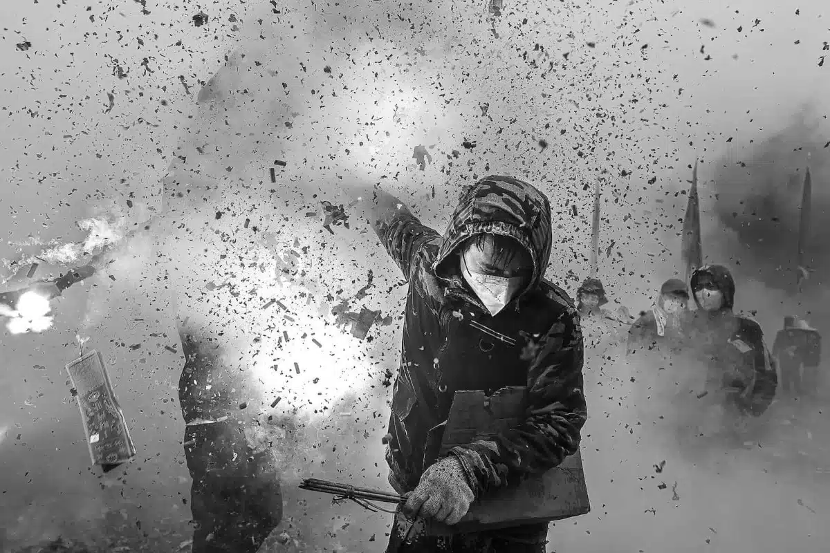 People celebrating at Spring Festival in China