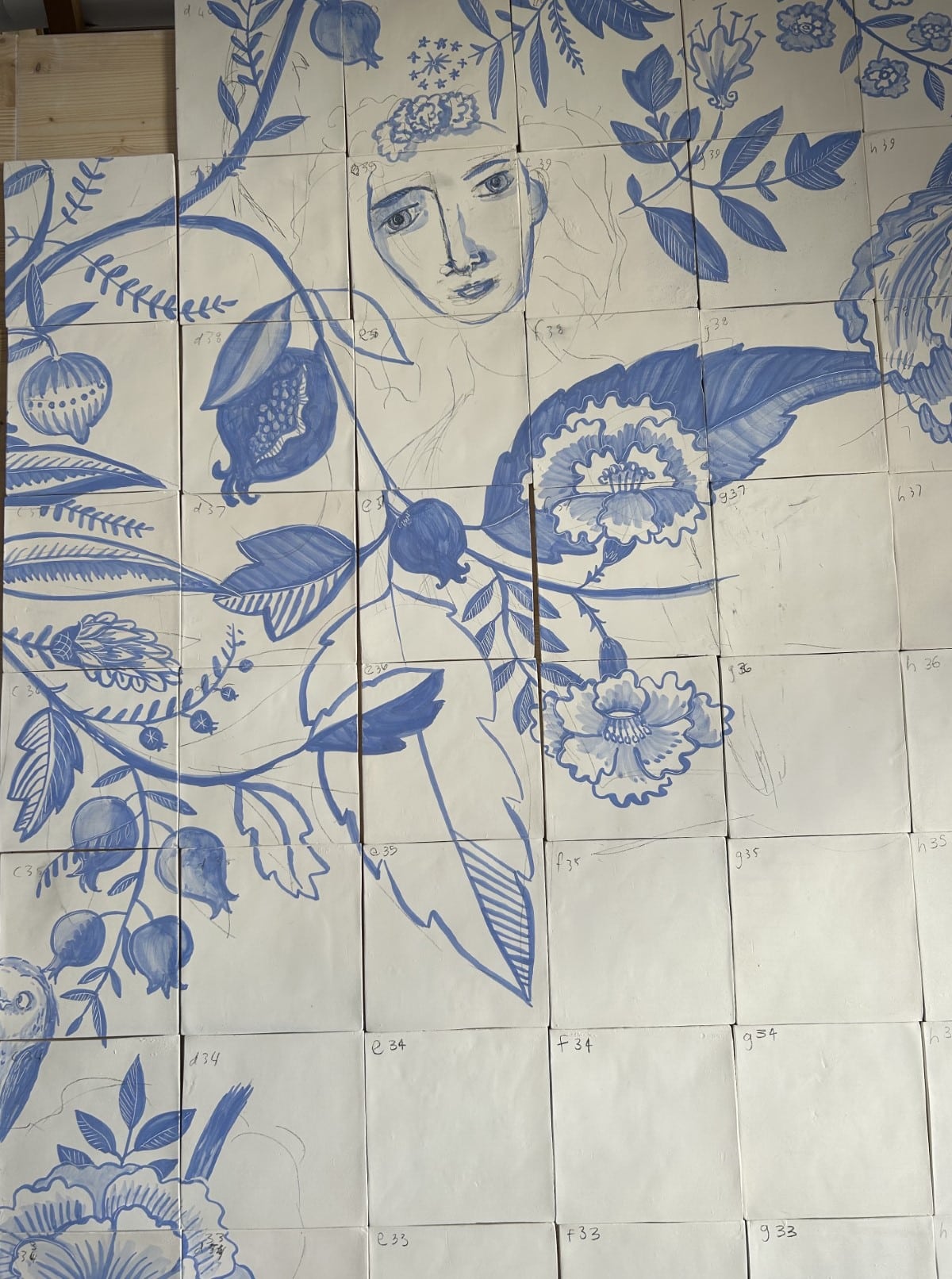 Cult Gaia Tile Mural in Progress by Chandler House