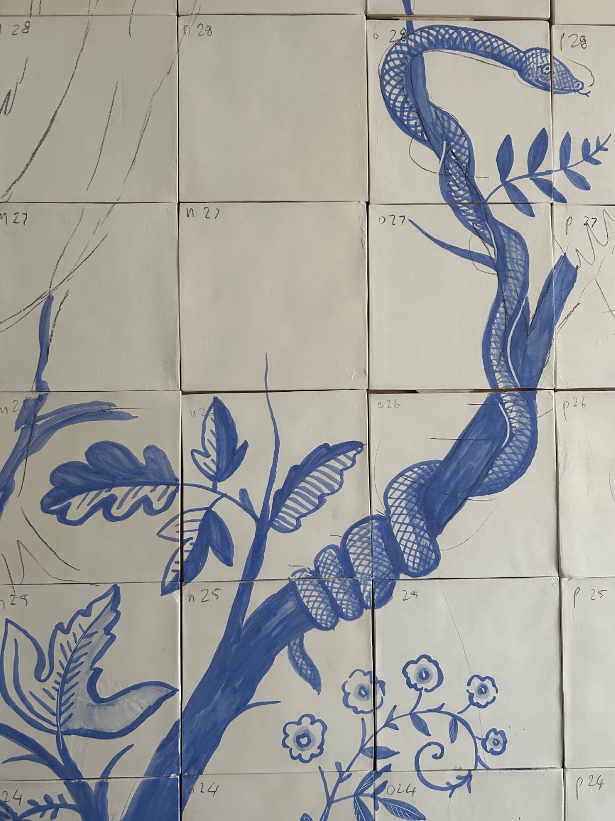 Cult Gaia Tile Mural in Progress by Chandler House