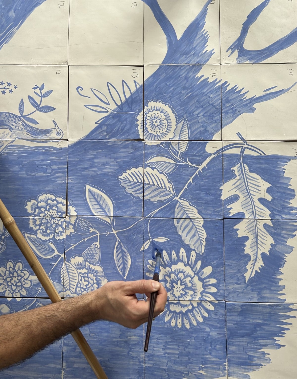 Cult Gaia Tile Mural in Progress by Chandler House