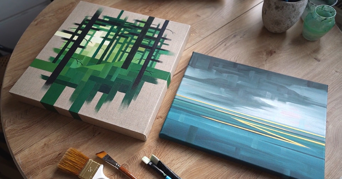 Abstract paintings on stretched canvas by Luiza Niechoda