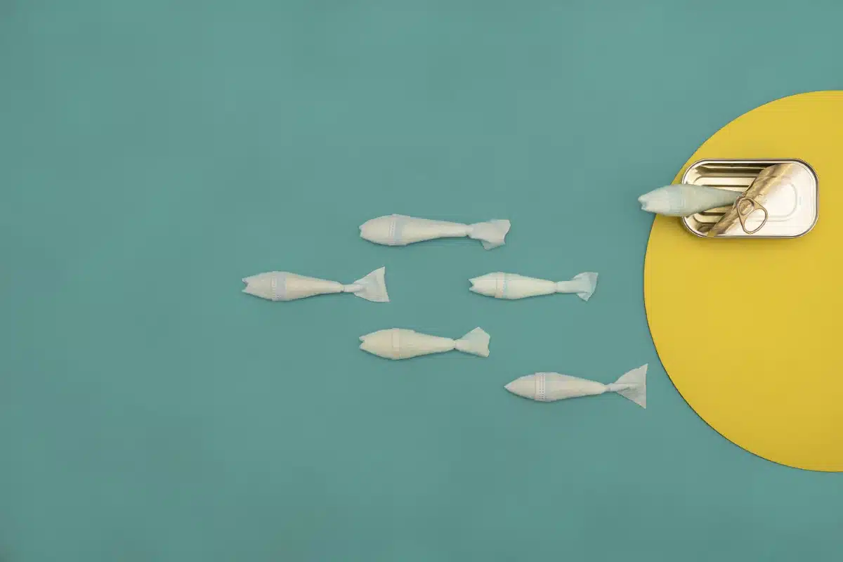 Artistic representation of microplastics