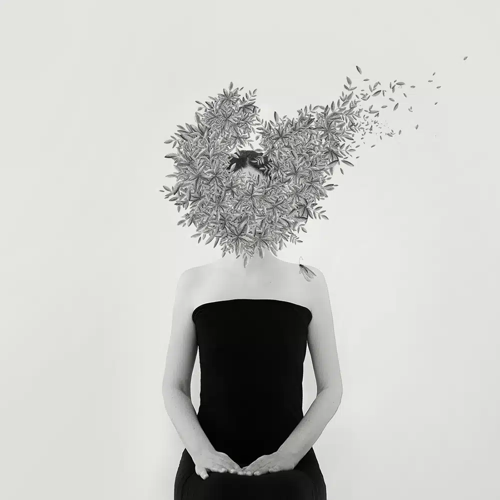 Artistic black and white portrait photography
