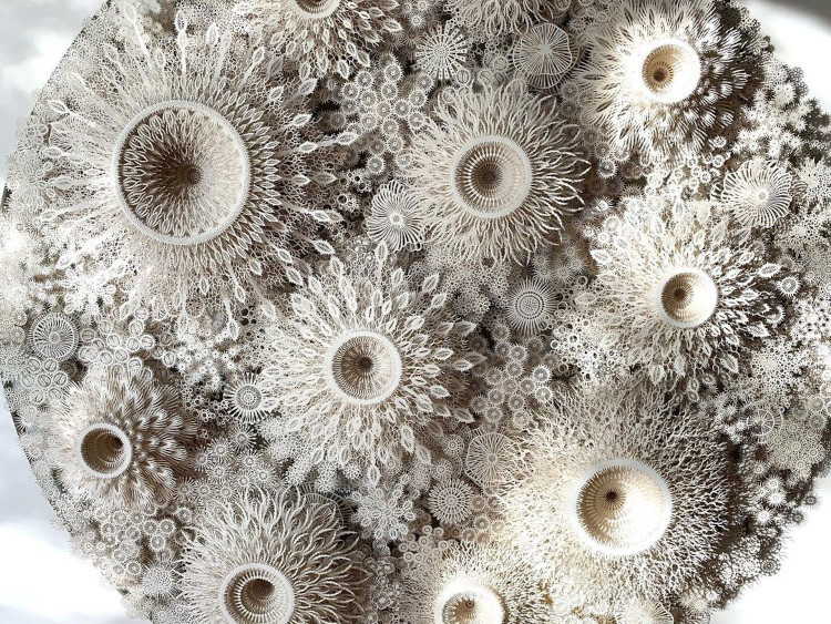 Intricate paper sculptures by Rogan Brown