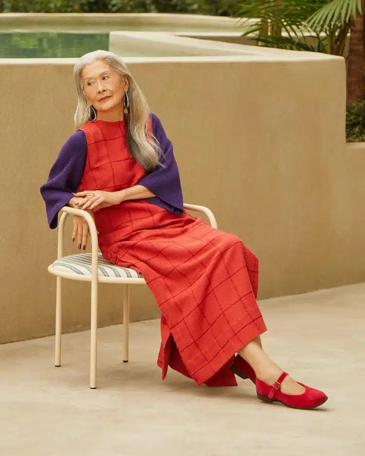73-year-old model Rosa Saito posing