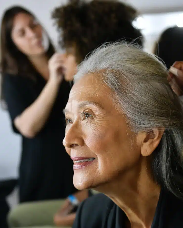 73-year-old model Rosa Saito posing