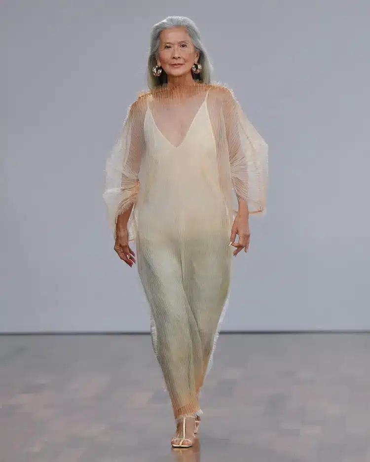 73-year-old model Rosa Saito posing