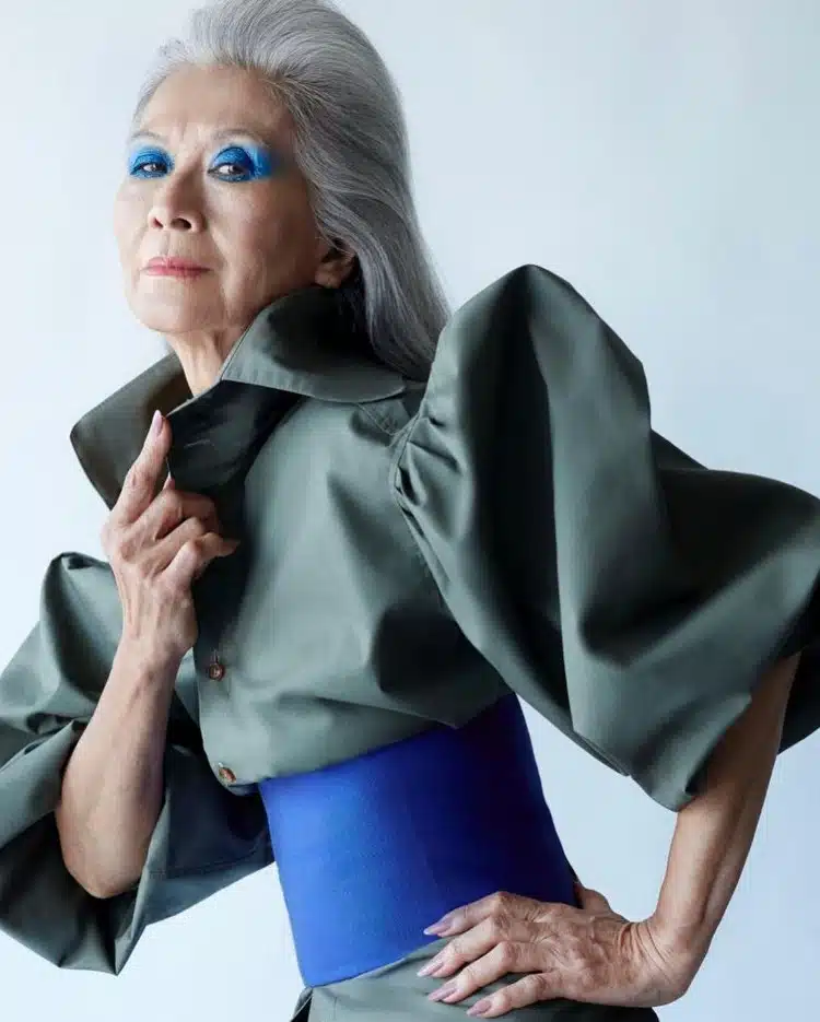 73-year-old model Rosa Saito posing