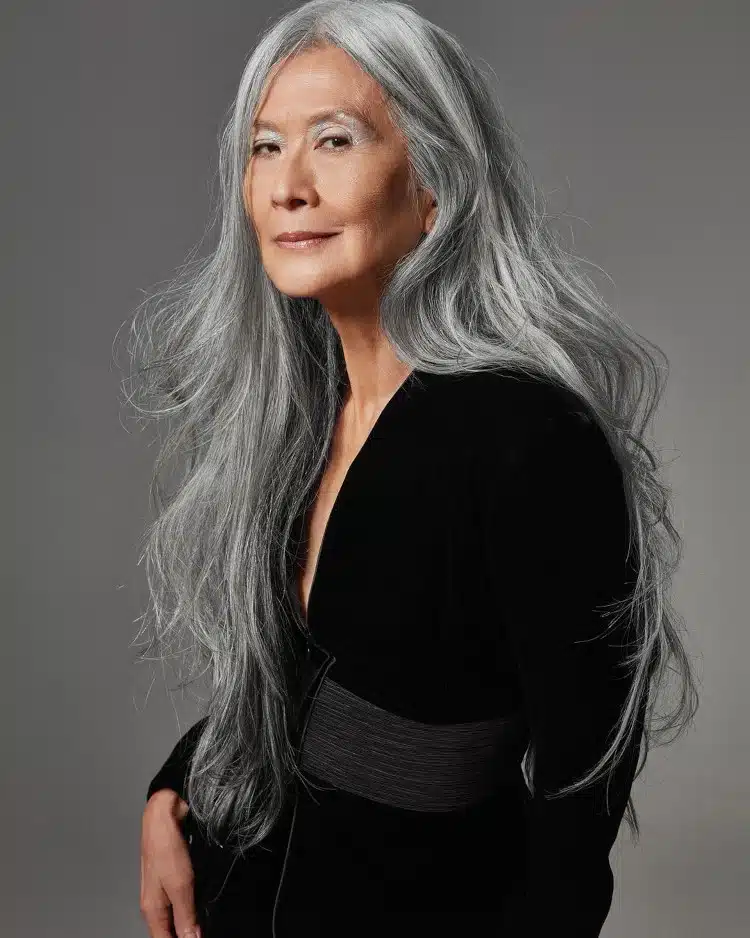 73-year-old model Rosa Saito posing