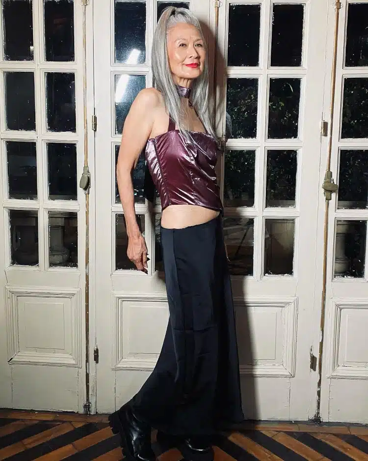 73-year-old model Rosa Saito posing